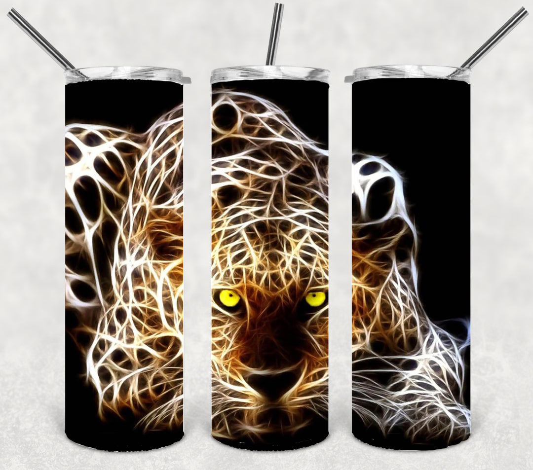 Leopard Tumbler, Big Cat Tumbler, 20 oz skinny tumbler