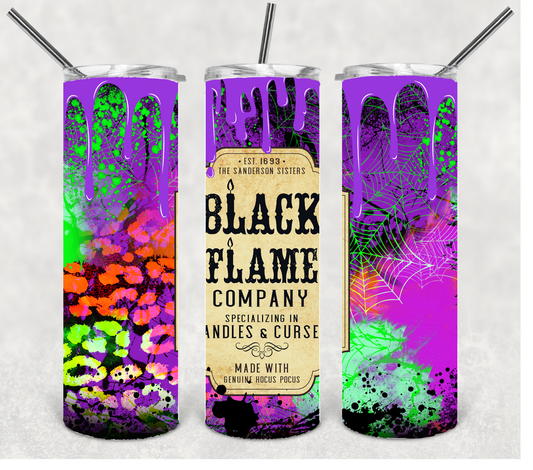 Black Flame Candle Company Tumbler, Halloween Tumbler, 20 oz