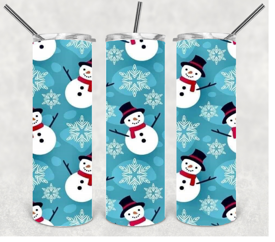 Christmas Snowman Tumbler, 20 oz Skinny Tumbler