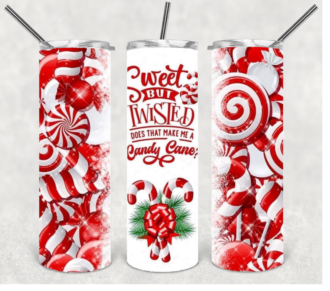 Sweet but Twisted Christmas Tumbler, 20 oz Skinny Tumbler