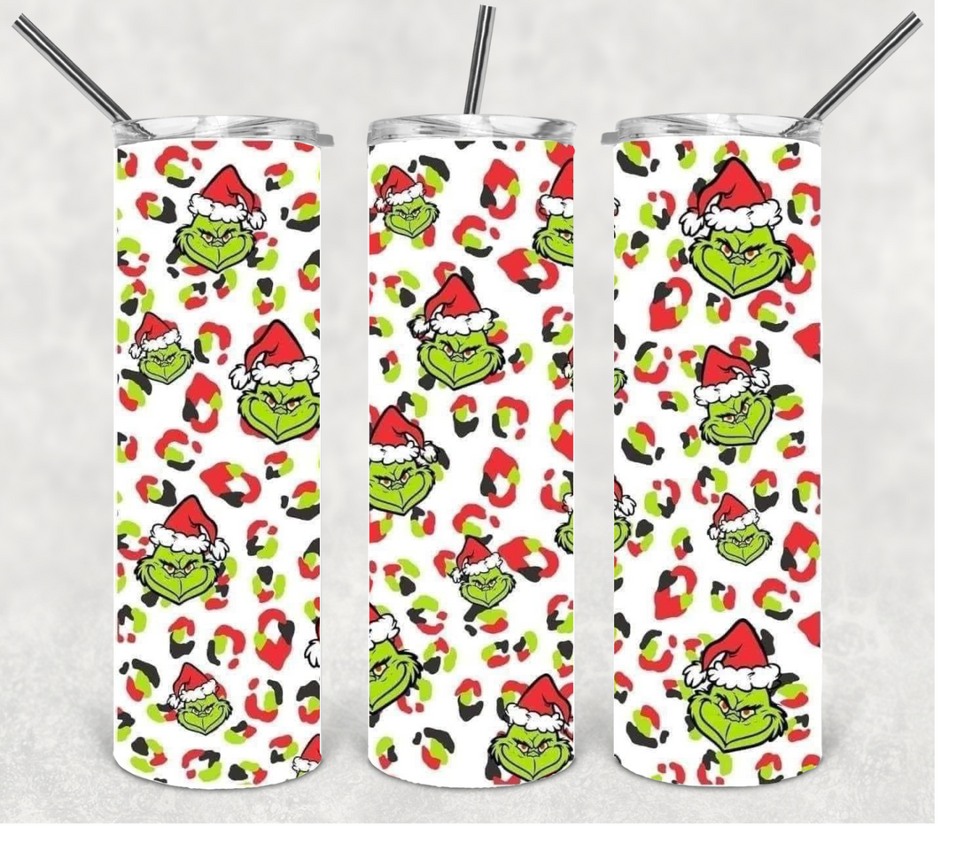 Christmas Green Guy Tumbler, 20 oz Skinny Tumblers