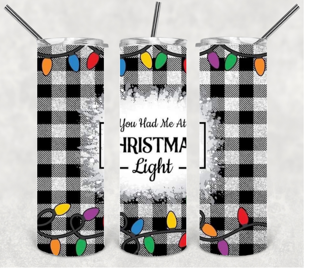 Christmas Lights Tumbler, Christmas Tumbler, 20 oz Skinny Tumblers