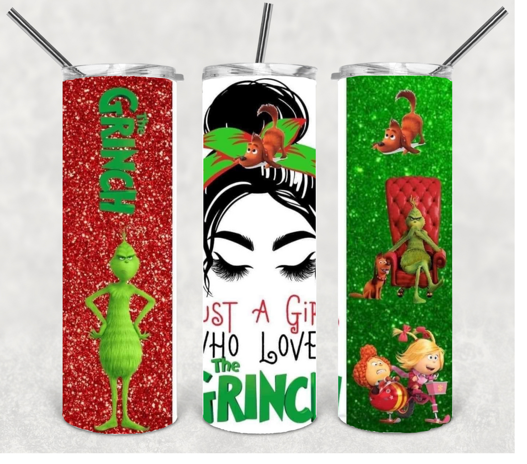 Just a Girl Who Loves the Grinch Tumbler, 20 oz Skinny Tumbler