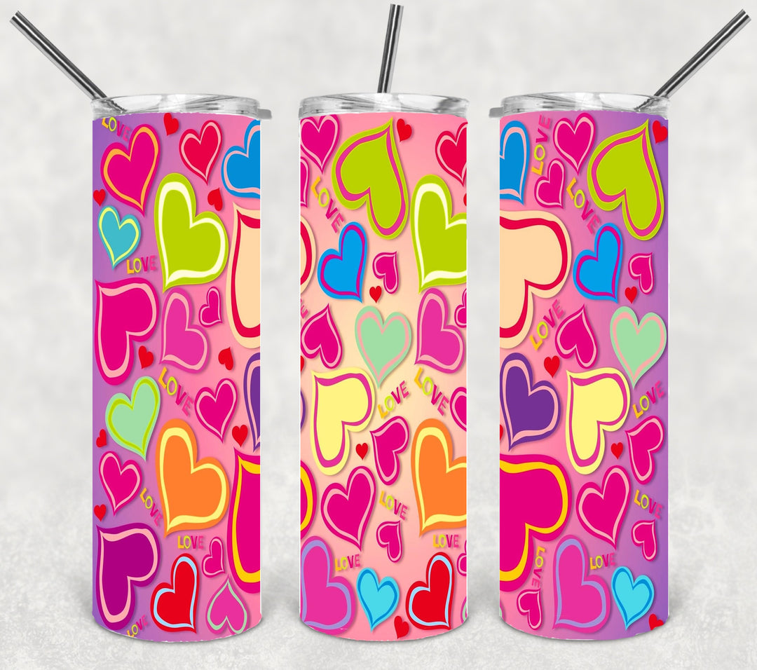 Valentine's Tumbler, Heart Tumbler, Love Tumbler, 20 oz Tumbler