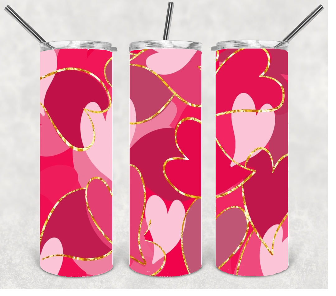 20 oz Skinny Tumbler - Valentines - Love - Hearts