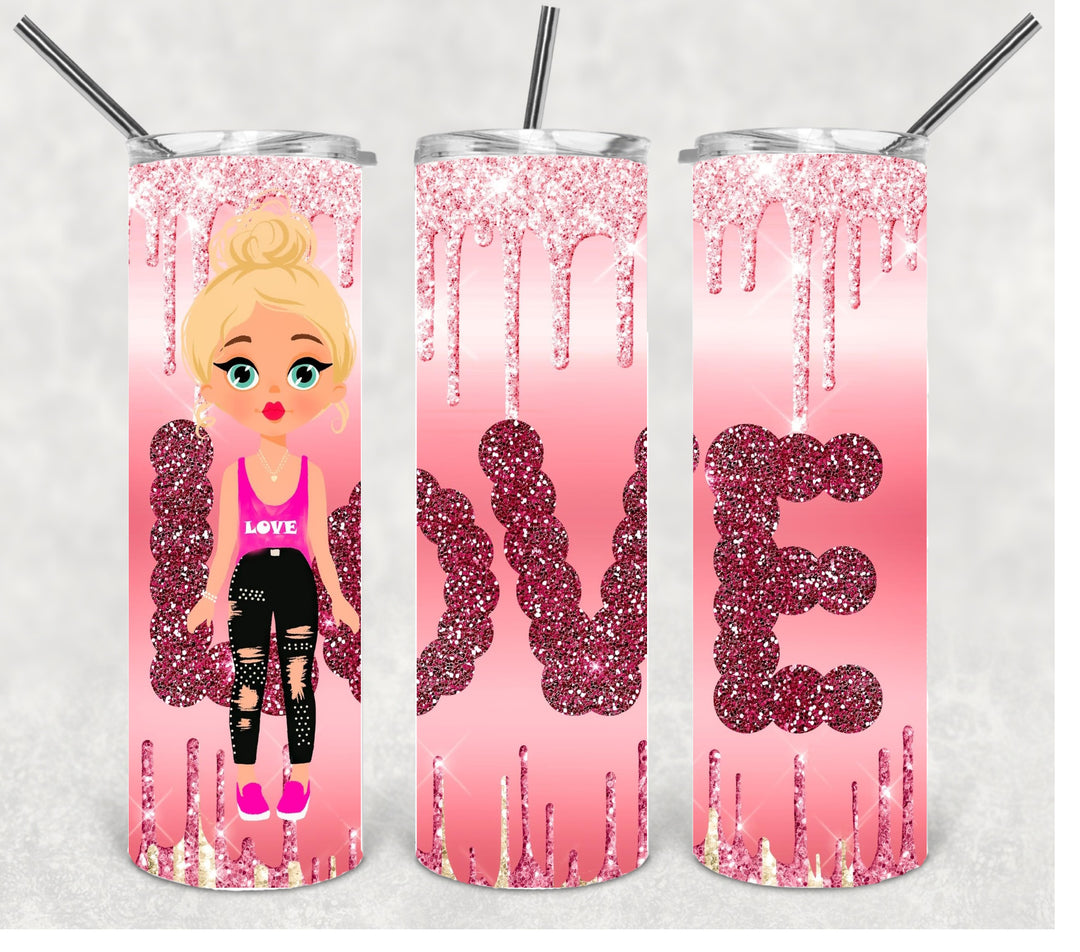 Valentine's Tumbler, Heart Tumbler, Love Tumbler, 20 oz Tumbler