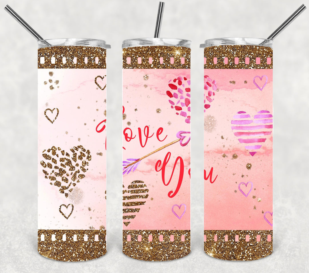 Valentine's Tumbler, Heart Tumbler, Love Tumbler, 20 oz Tumbler