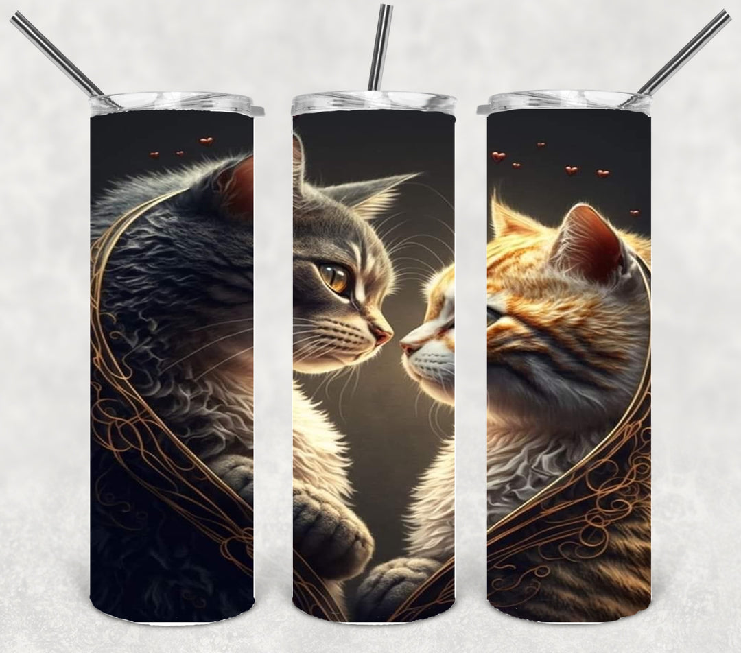 Two Kitties Tumbler, Kitty Love, Cat Love