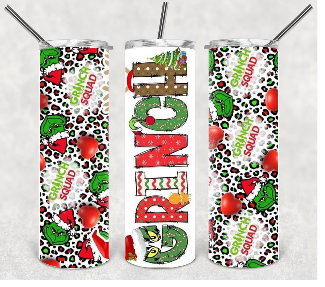 Christmas Green Guy Tumbler, 20 oz Skinny Tumblers