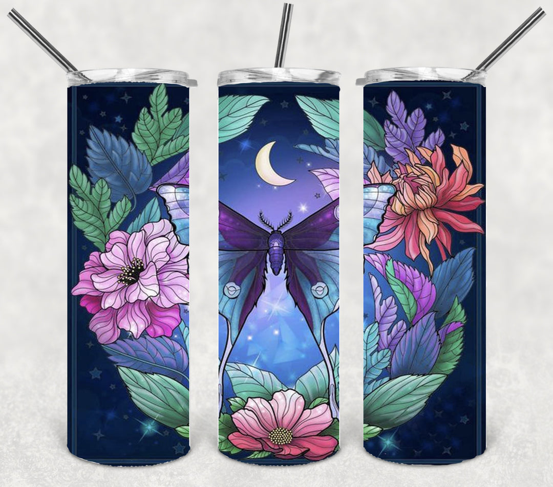 Butterfly Tumbler, Bright Butterflies, Vibrant Butterflies