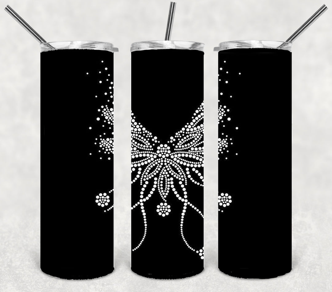 Butterfly Tumbler, Rhinestone Butterfly Tumbler, Vibrant Butterflies