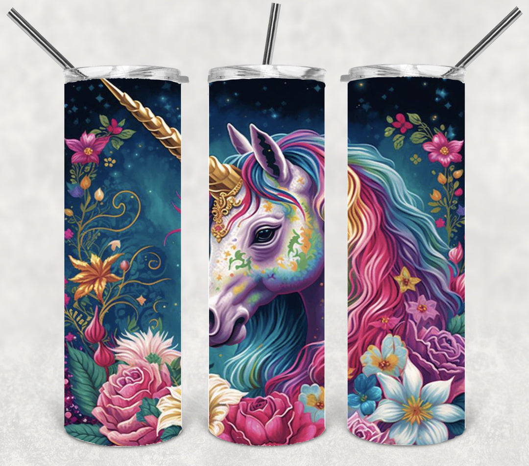 3D Vibrant Unicorn Tumbler, 3D Vibrant Tumbler, 3D Tumbler, 20 oz Skinny Tumbler
