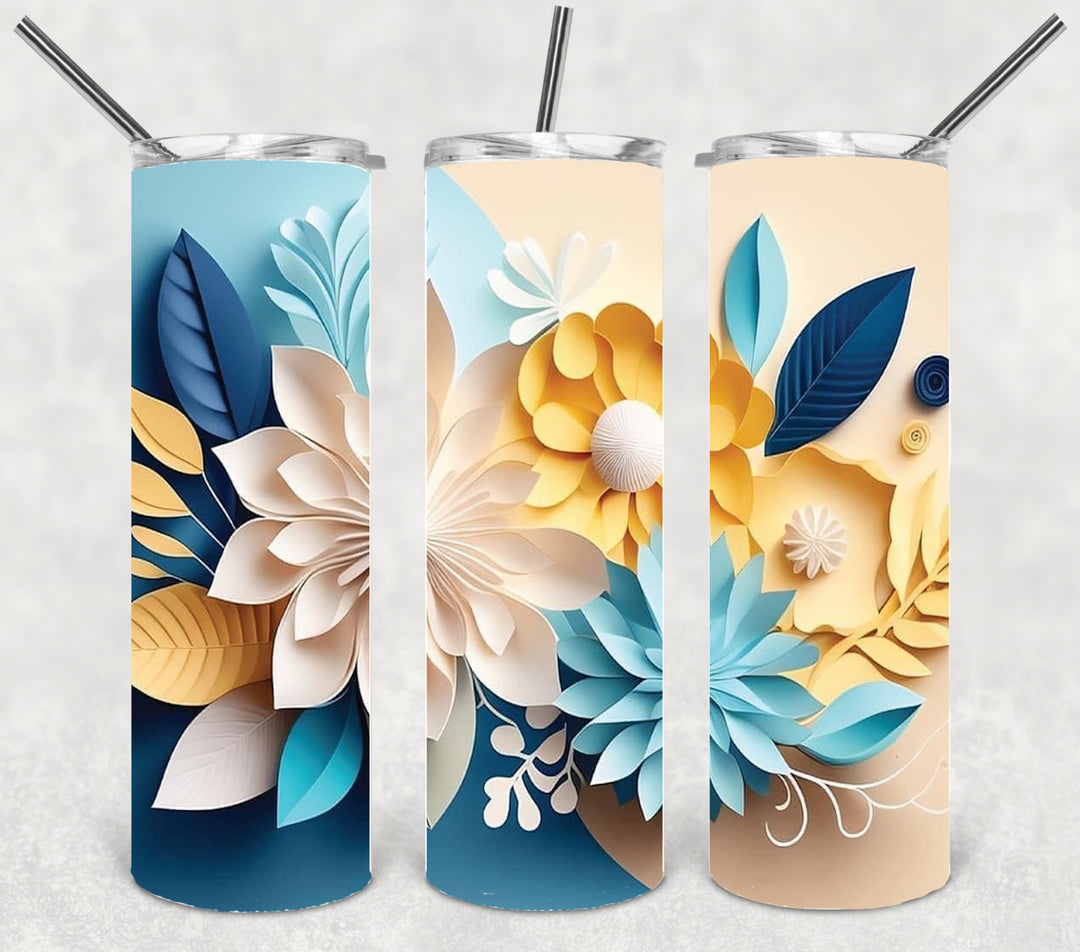3D Flower Tumbler, Flower Tumbler, 20 oz Skinny Tumbler