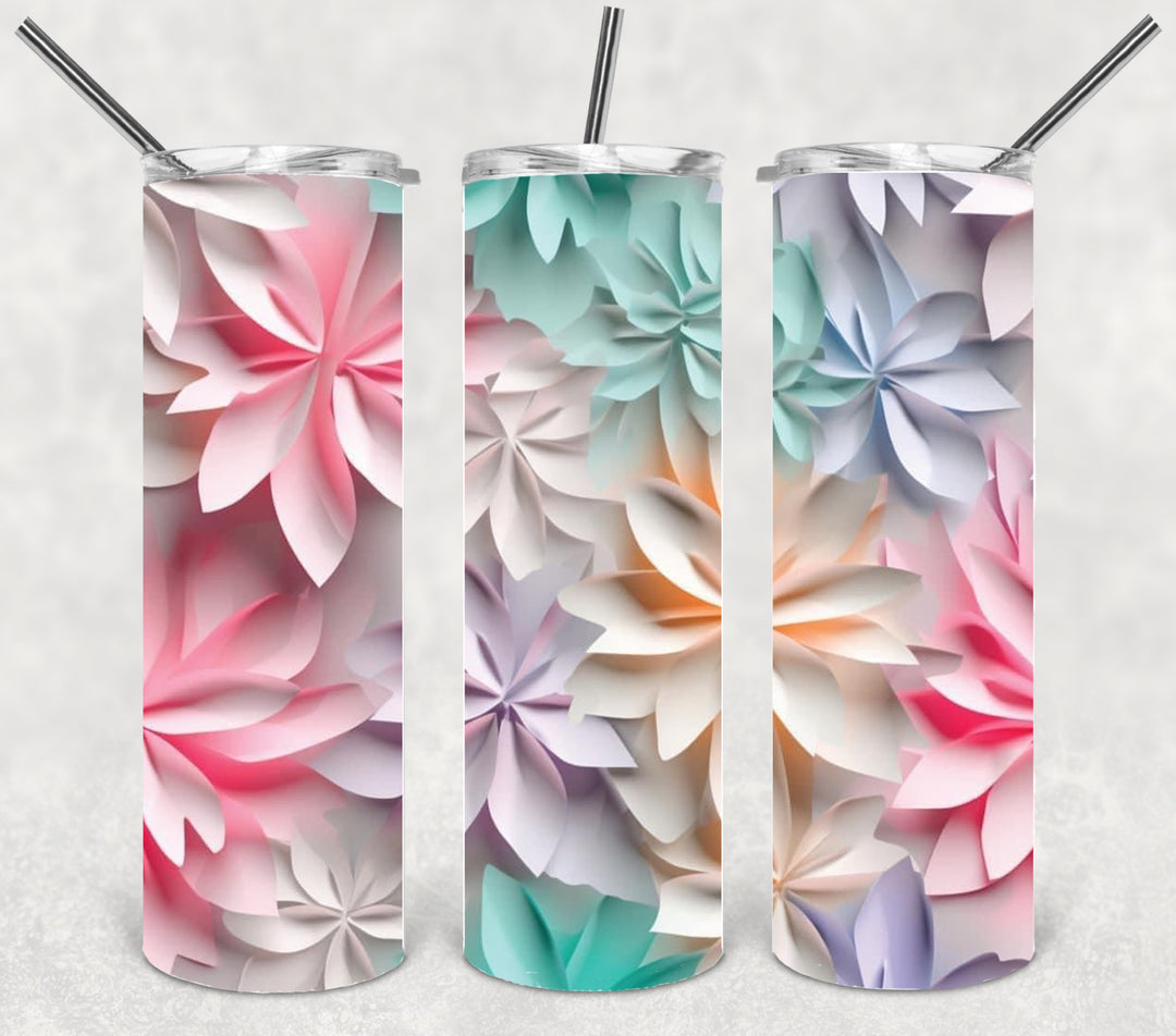 3D Flower Tumbler, Flower Tumbler, 20 oz Skinny Tumbler