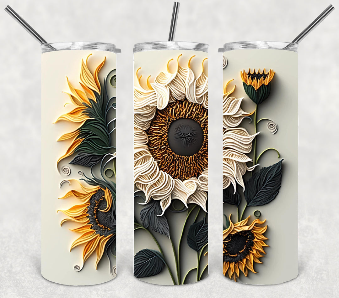 3D Flower Tumbler, Flower Tumbler, 20 oz Skinny Tumbler