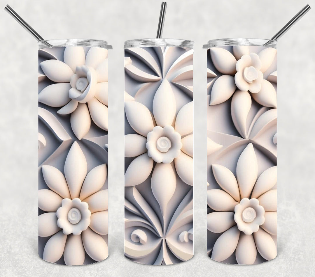 3D Flower Tumbler, Flower Tumbler, 3D Tumbler, 20 oz Skinny Tumbler