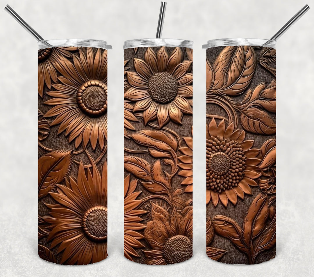 3D Flower Tumbler, Flower Tumbler, 3D Tumbler, 20 oz Skinny Tumbler
