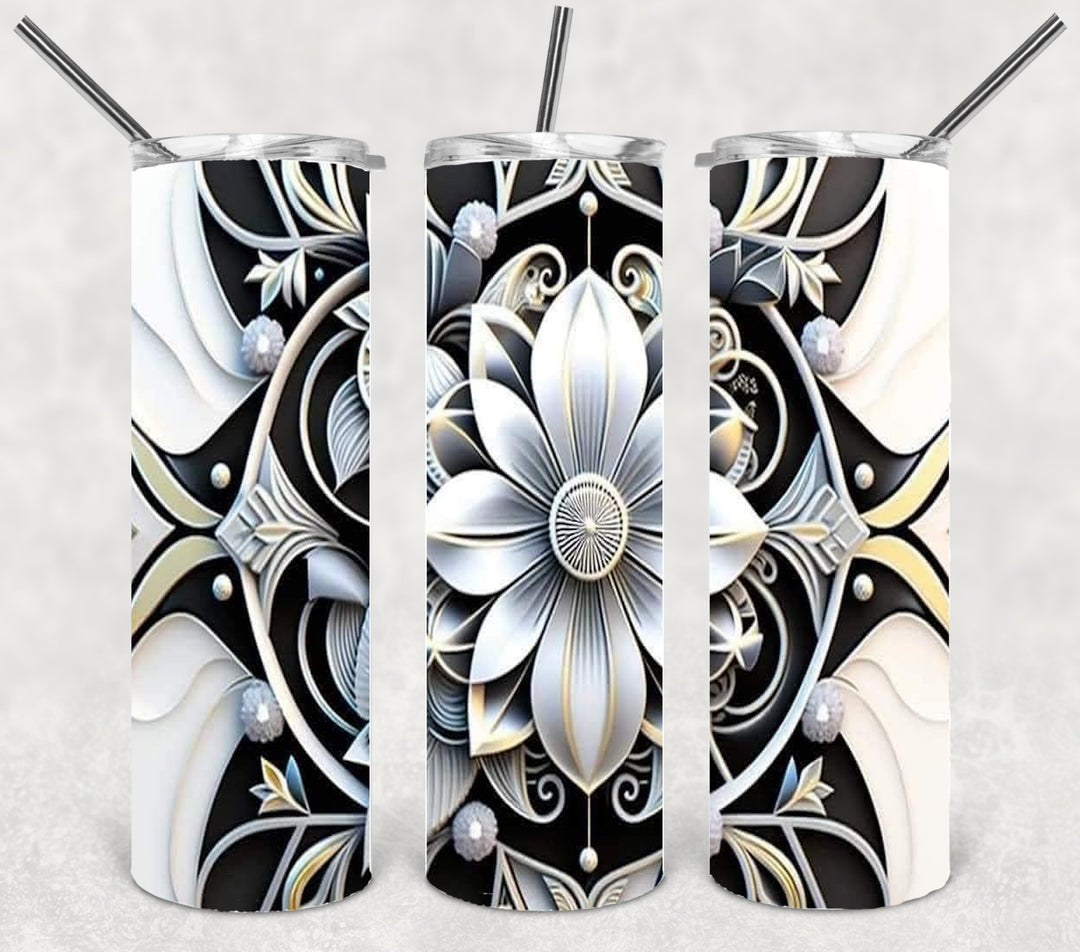3D Flower Tumbler, Flower Tumbler, 3D Tumbler, 20 oz Skinny Tumbler