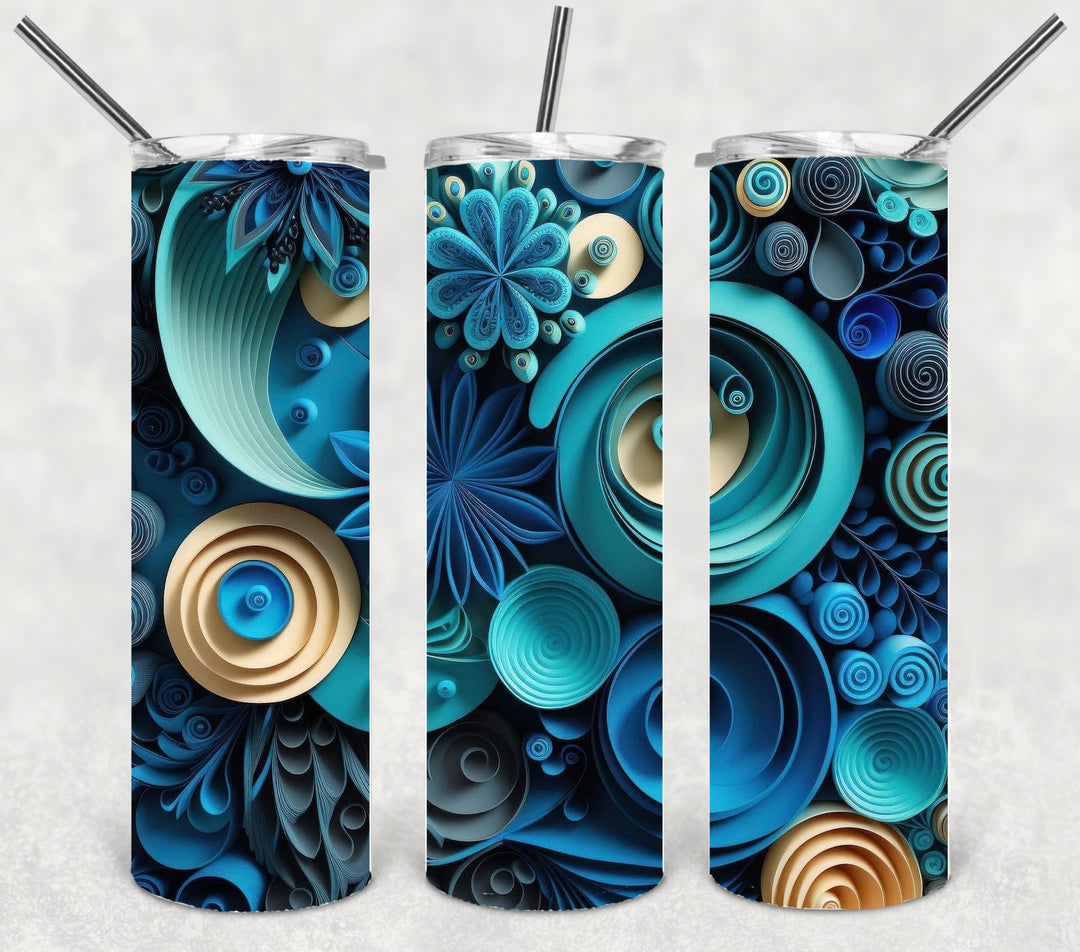 3D Flower Tumbler, Flower Tumbler, 3D Tumbler, 20 oz Skinny Tumbler