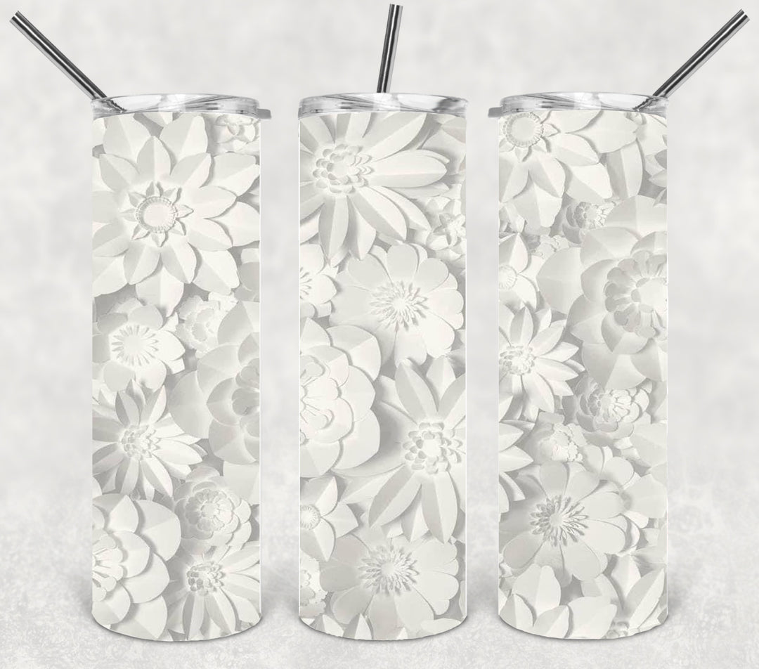 3D Flower Tumbler, Flower Tumbler, 3D Tumbler, 20 oz Skinny Tumbler