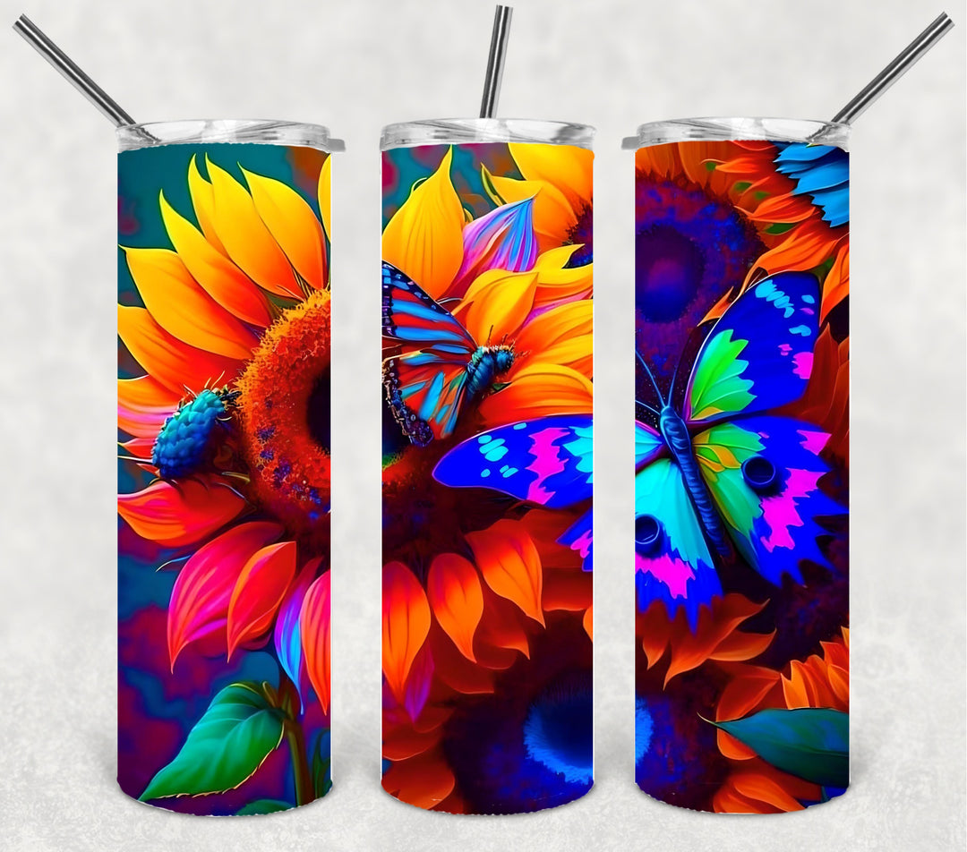 3D Flower Tumbler, Flower Tumbler, 3D Tumbler, 20 oz Skinny Tumbler