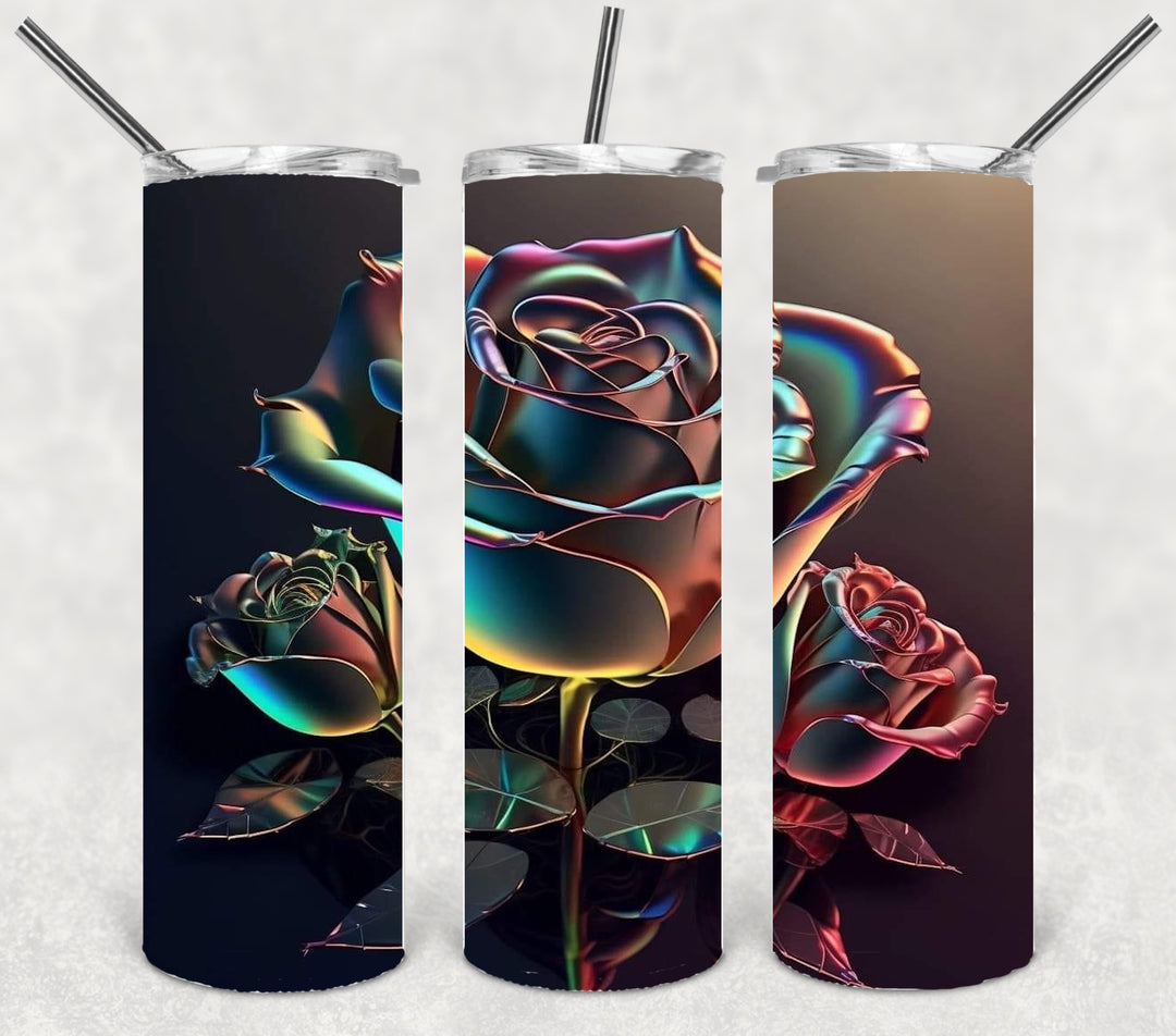 3D Flower Tumbler, Flower Tumbler, 3D Tumbler, 20 oz Skinny Tumbler