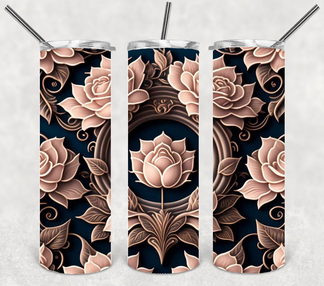 3D Flower Tumbler, Flower Tumbler, 3D Tumbler, 20 oz Skinny Tumbler