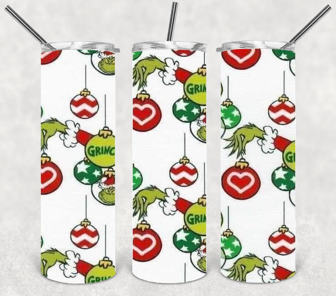 Christmas Green Guy Tumbler, 20 oz Skinny Tumblers