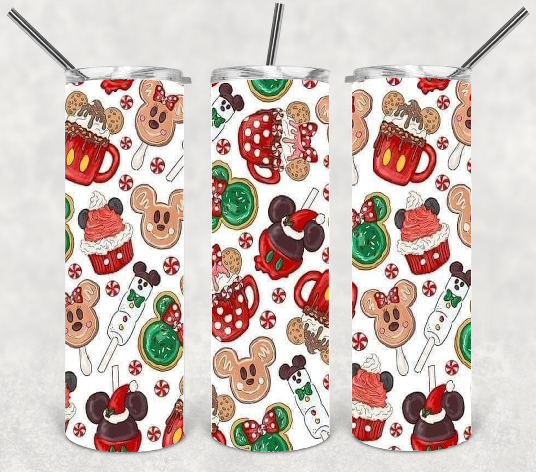 Mouse Ears Christmas Tumbler, Christmas Tumbler, 20 oz Skinny Tumbler