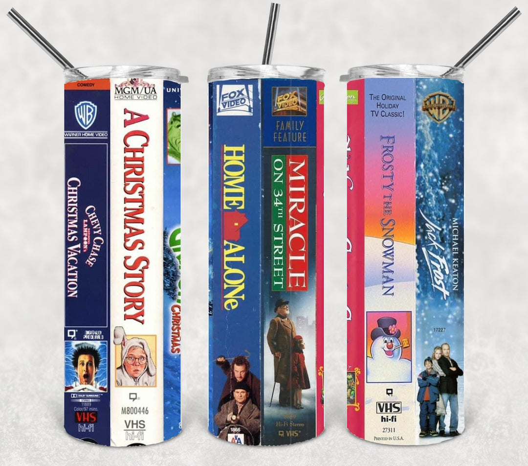 Christmas Movies Tumbler, Christmas Tumbler, 20 oz Skinny Tumblers