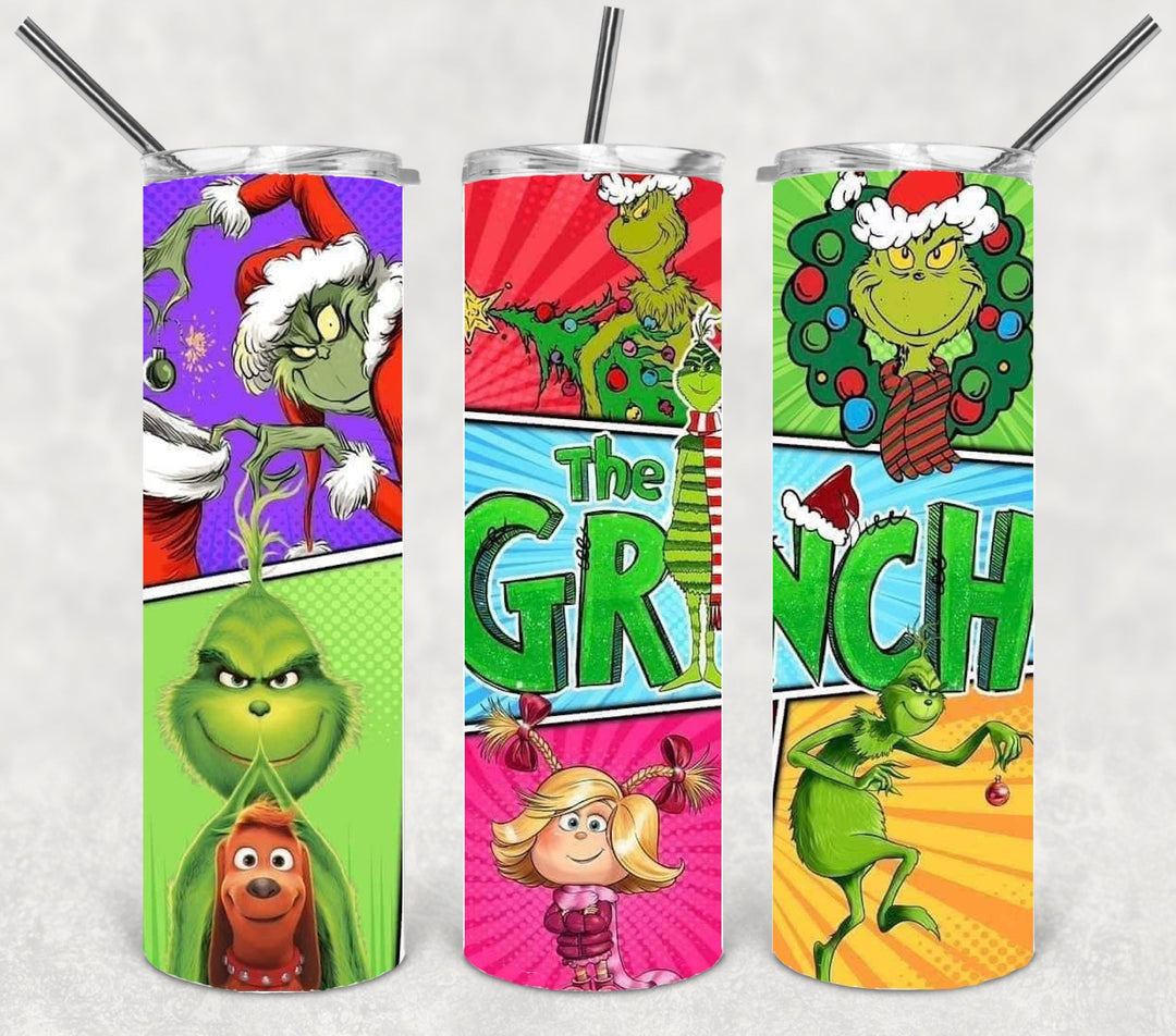 Christmas Green Guy Tumbler, 20 oz Skinny Tumblers