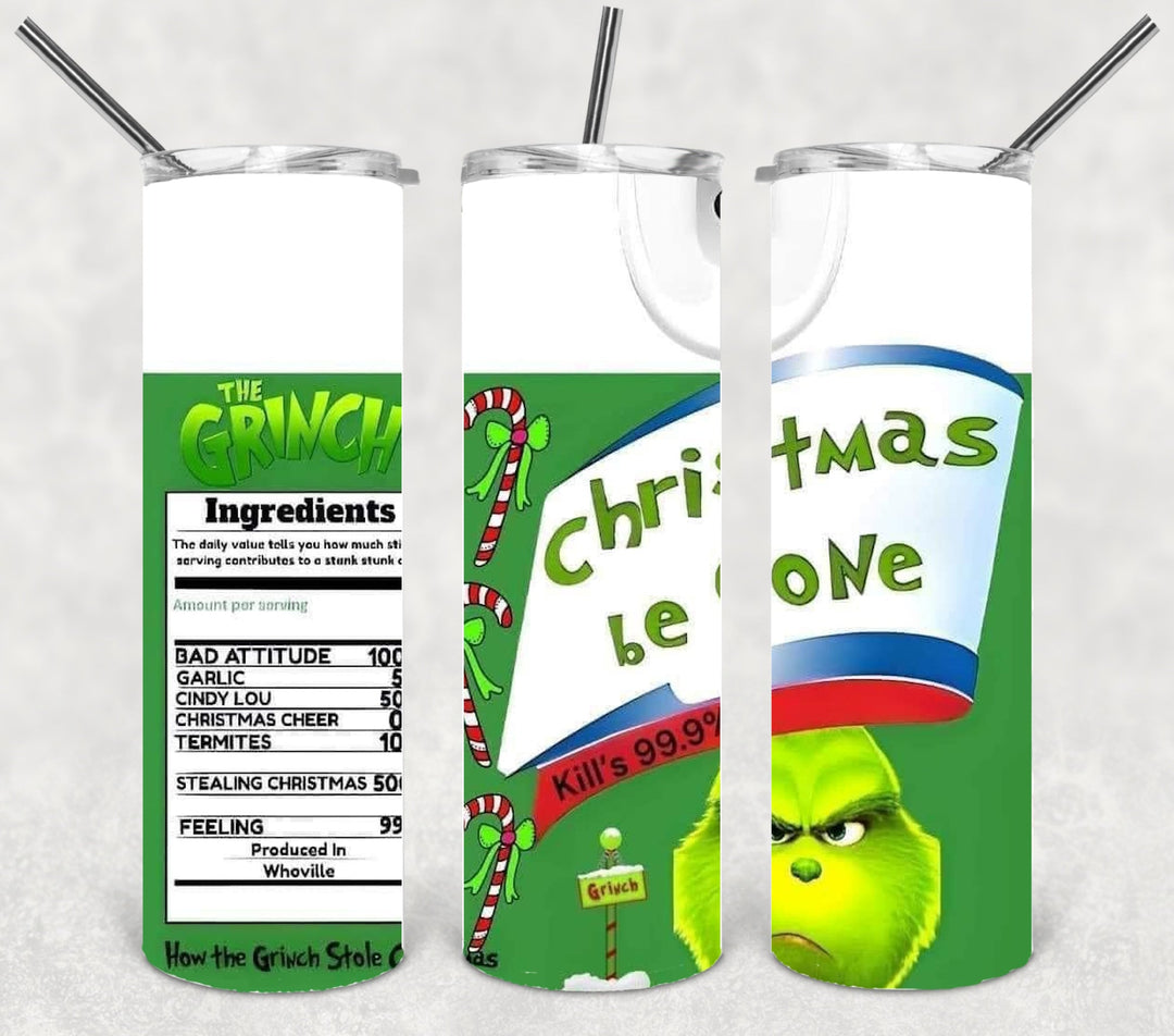 Christmas Be Gone - Christmas Green man Tumbler, 20 oz Skinny Tumblers