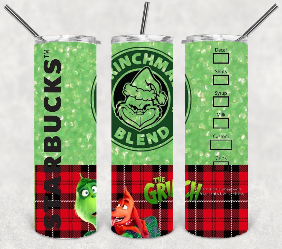 Starbucks Christmas Grinch Tumbler, 20 oz Skinny Tumbler