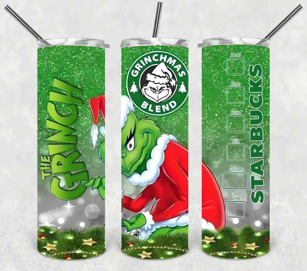 Christmas Green Guy Tumbler, 20 oz Skinny Tumblers