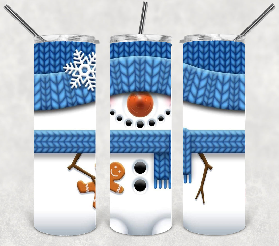 Christmas Snowman Tumbler, Christmas Tumbler, 20 oz Skinny Tumbler