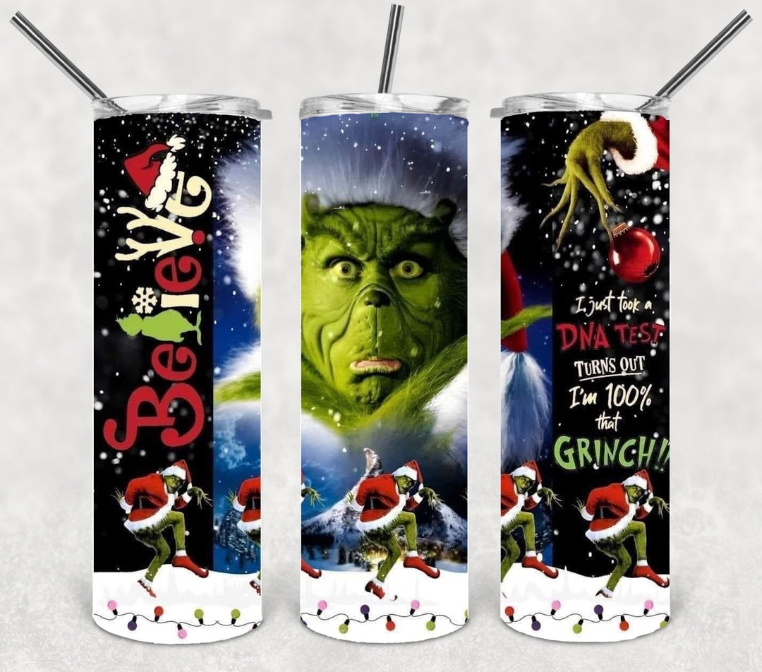 Christmas Green Guy Tumbler, 20 oz Skinny Tumblers