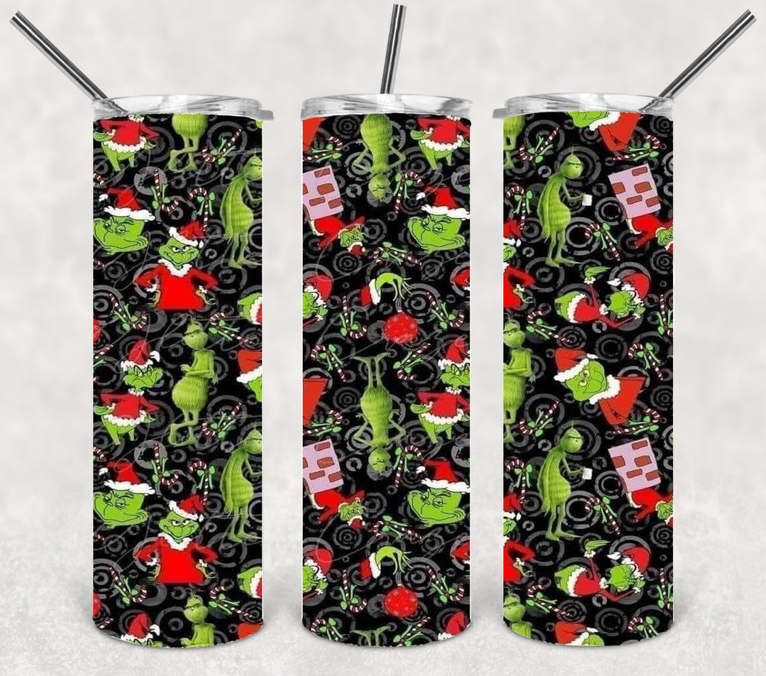 Christmas Green Guy Tumbler, 20 oz Skinny Tumblers