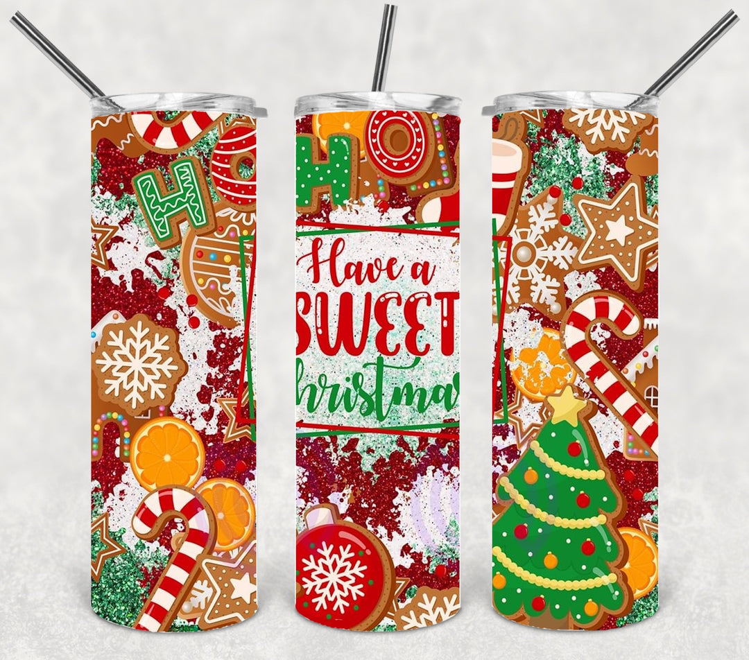 Christmas Candy and Goodies Christmas Tumbler, Christmas Tumbler, 20 oz Skinny Tumblers