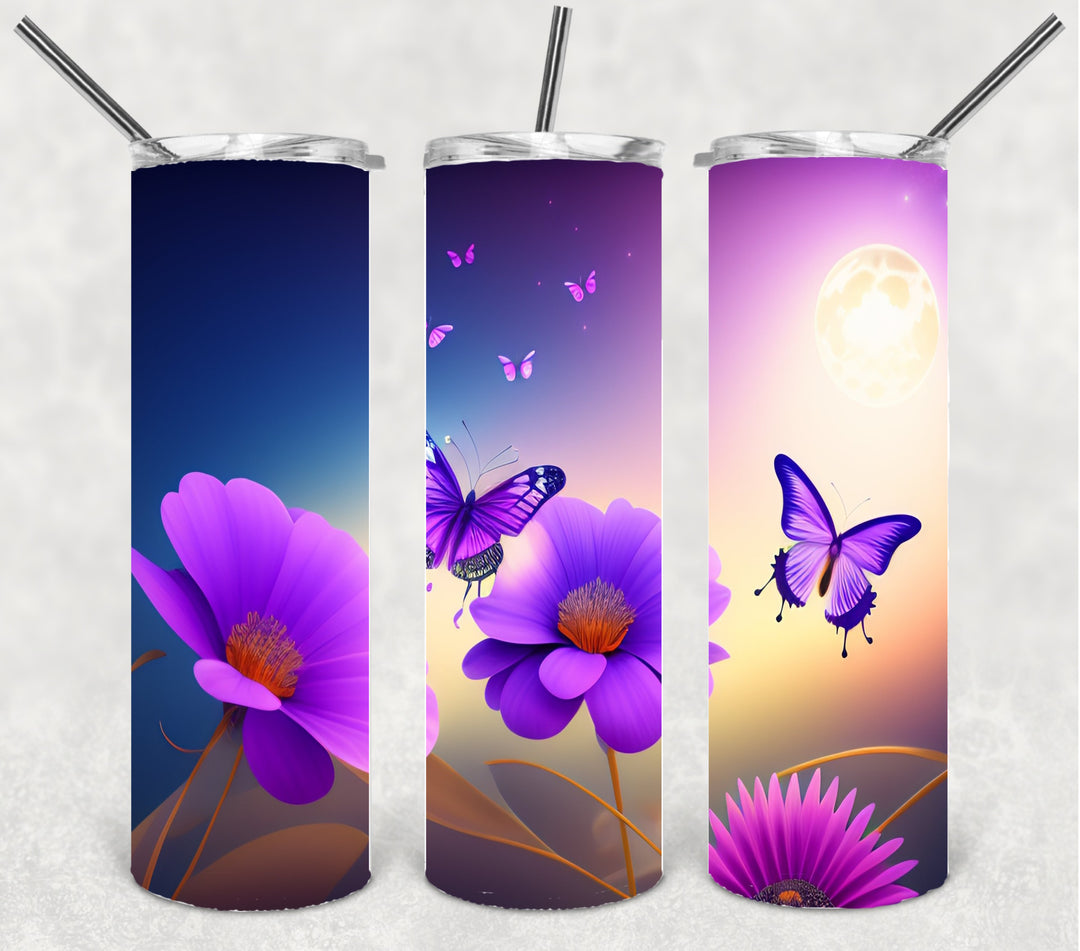 Butterfly Tumbler, Bright Butterflies, Vibrant Butterflies