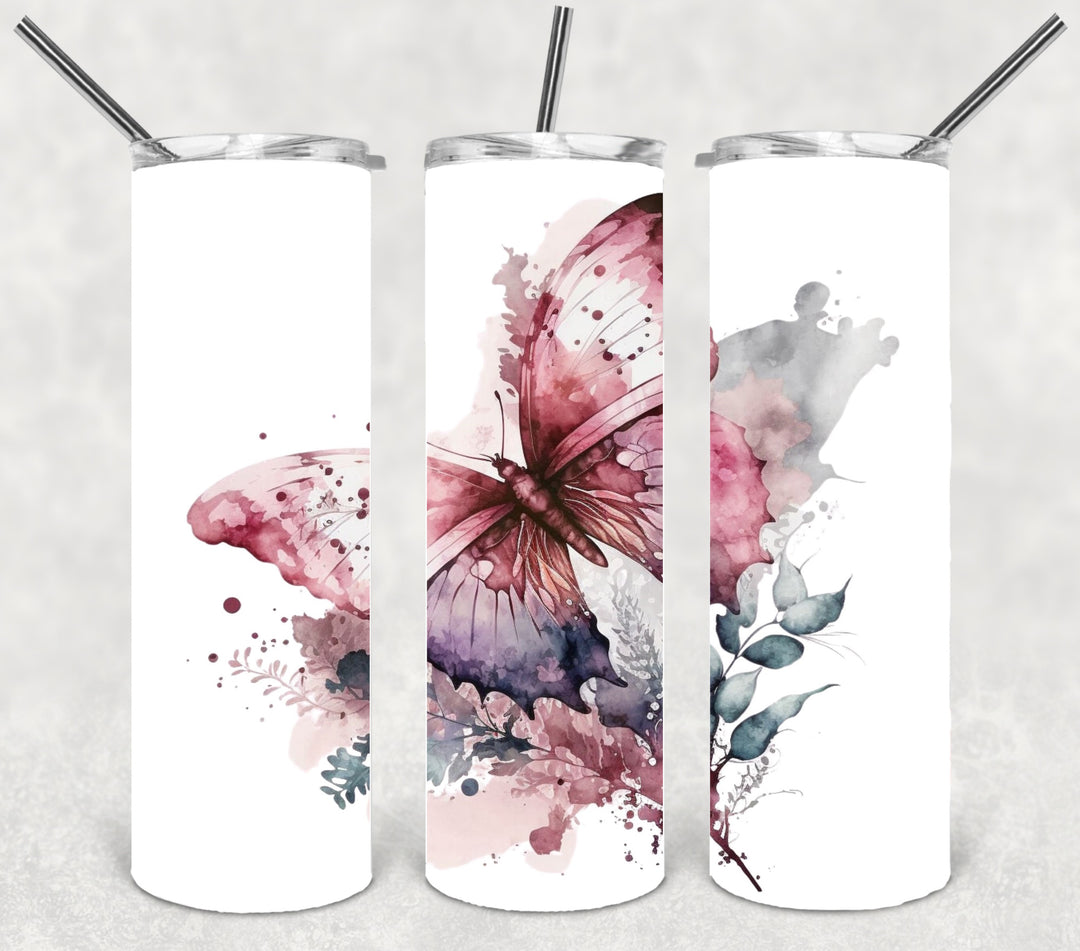 Butterfly Tumbler, Bright Butterflies, Vibrant Butterflies