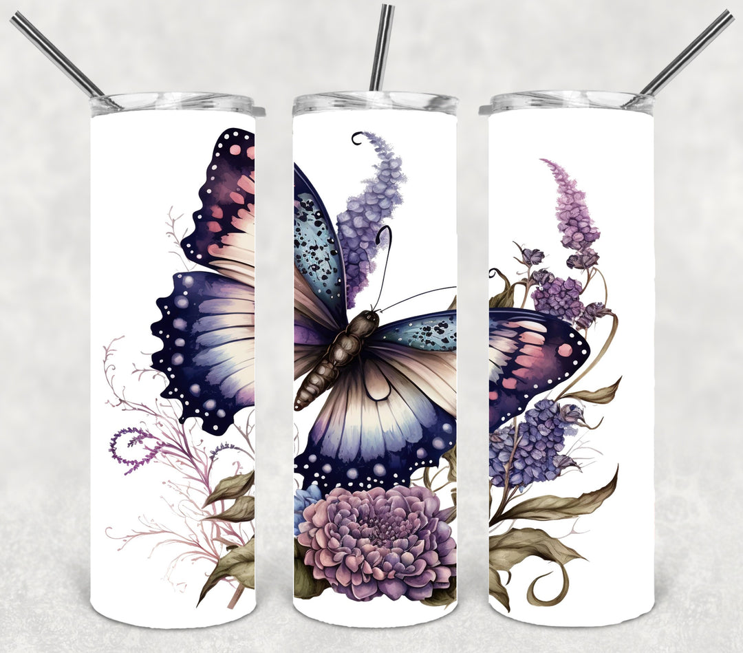 Butterfly Tumbler, Bright Butterflies, Vibrant Butterflies
