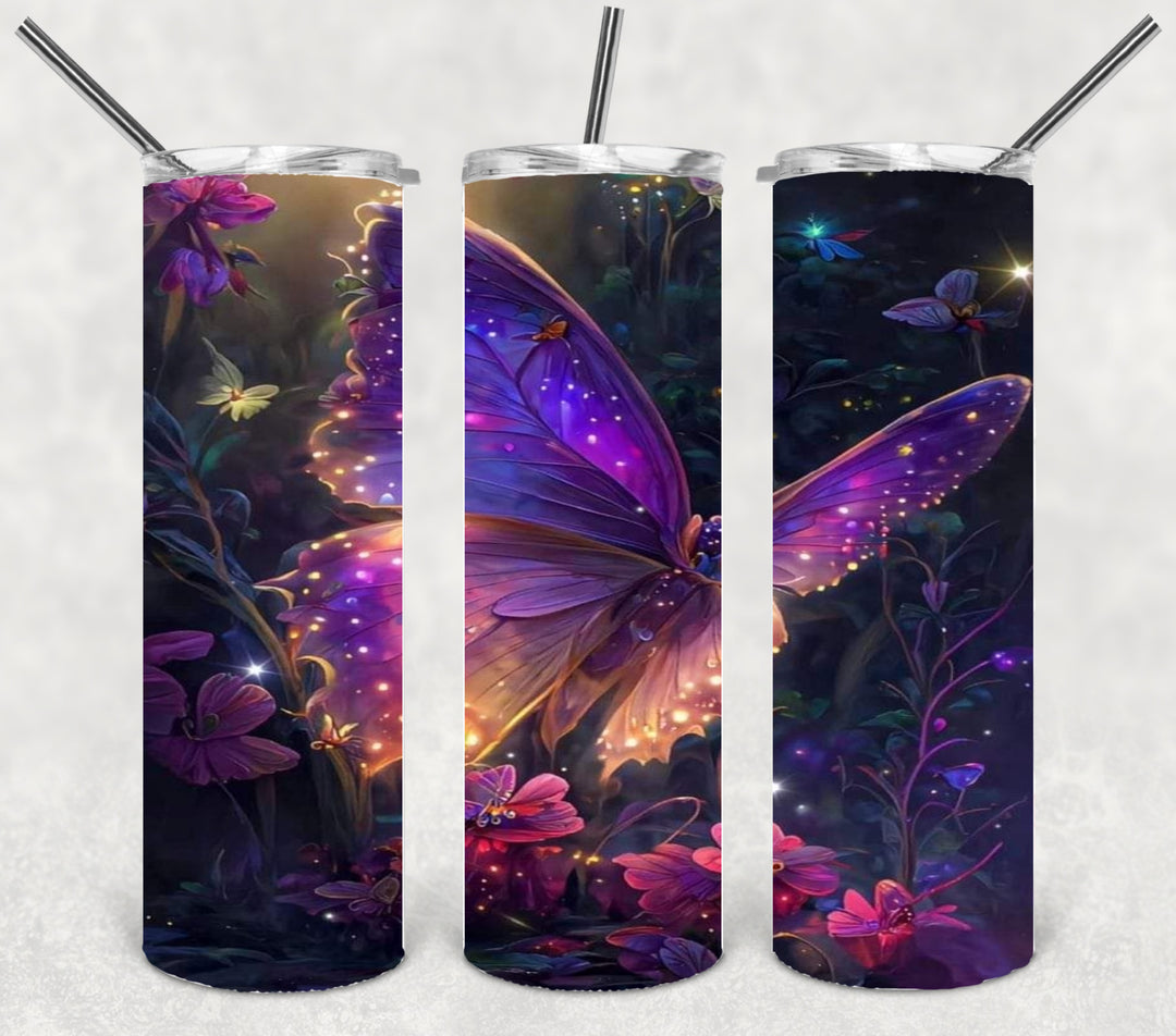 Butterfly Tumbler, Bright Butterflies, Vibrant Butterflies