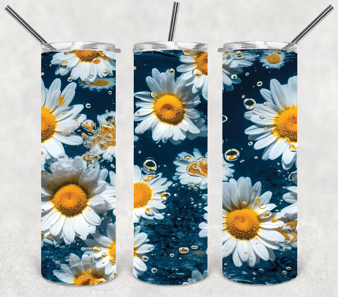 3D Daisy Tumbler, 3D Flower Tumbler, 3D Tumbler, 20 oz Skinny Tumbler