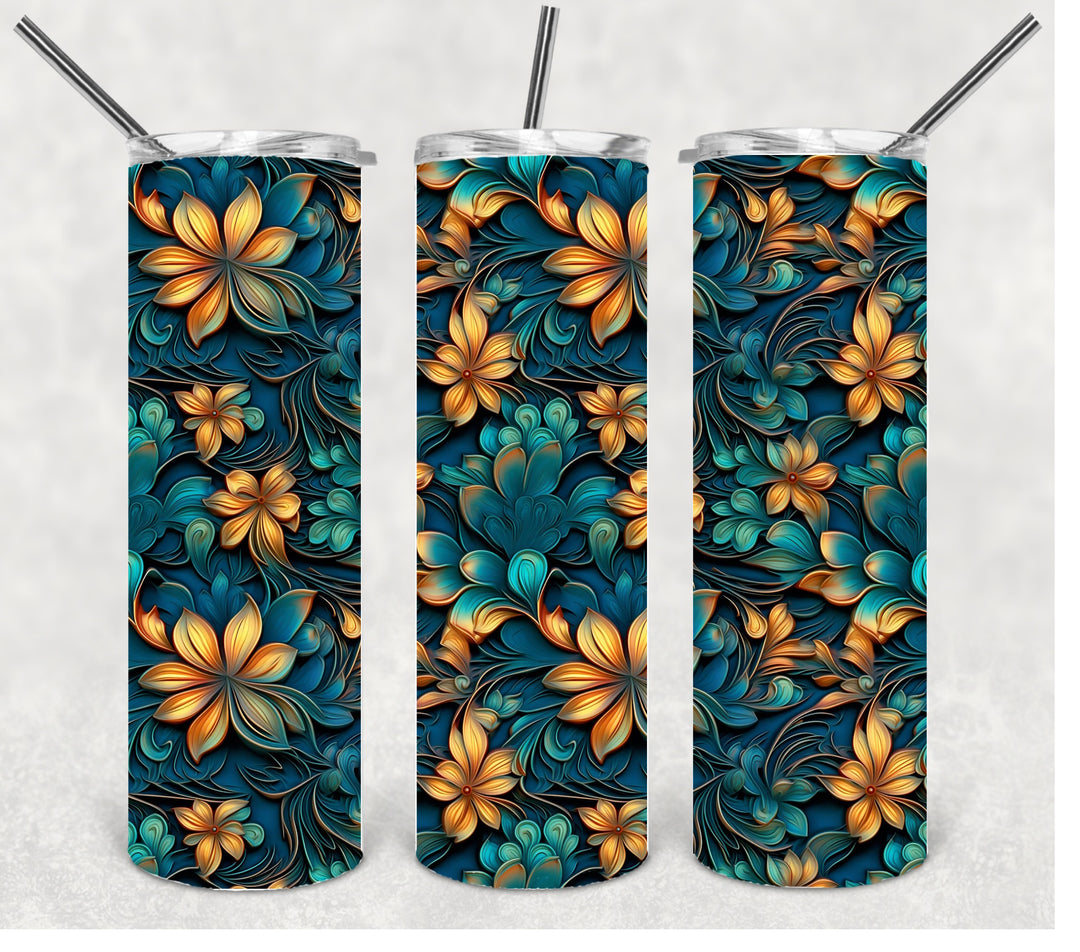 3D Daisy Tumbler, 3D Flower Tumbler, 3D Tumbler, 20 oz Skinny Tumbler