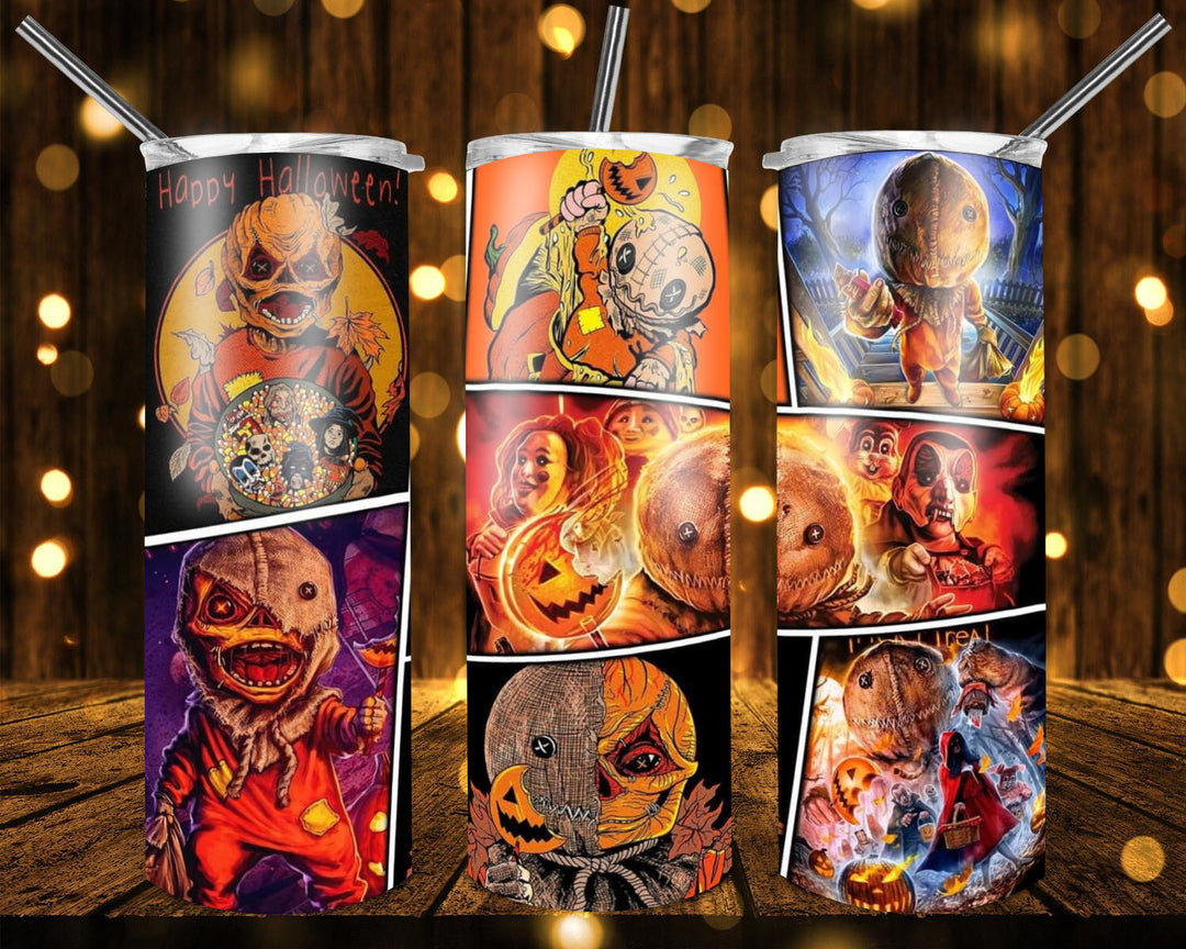 20 oz Tumbler, Halloween Horror Tumbler, Scary Pumpkin