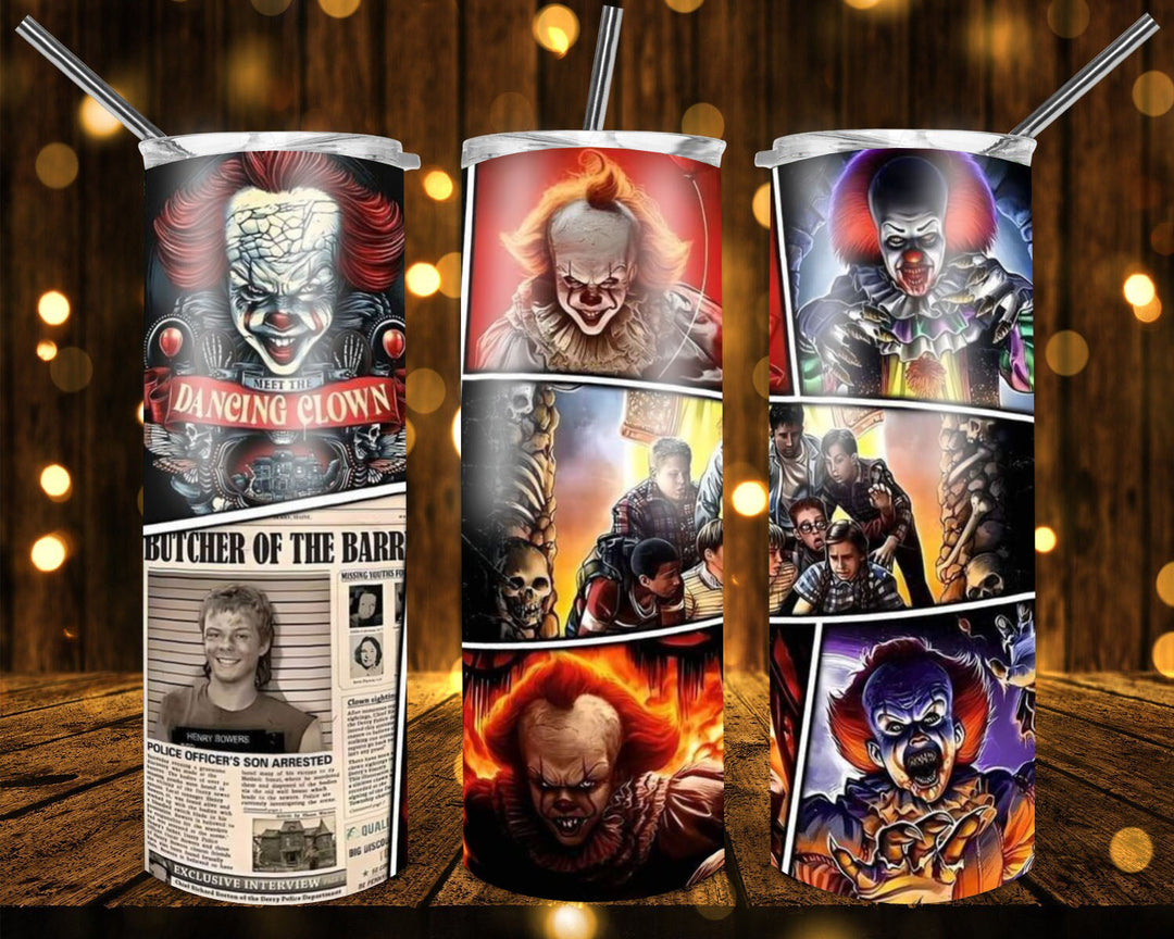 20 oz Tumbler, Halloween Horror Tumbler - Scary It Clown