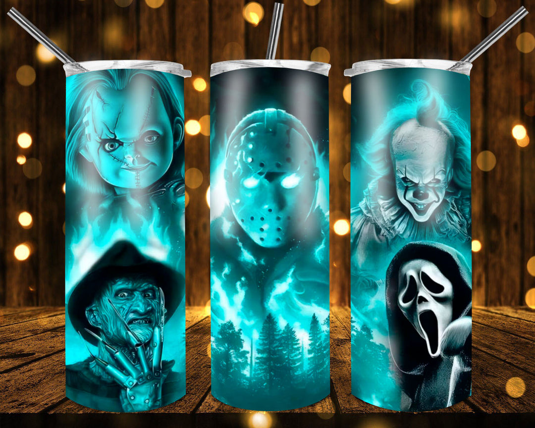 20 oz Tumbler, Halloween Horror Tumbler, All the Scary Guys