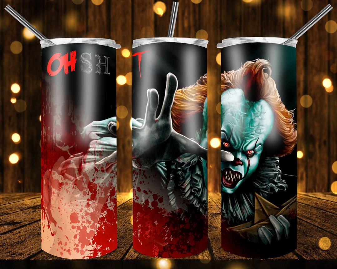 20 oz Tumbler, Halloween Horror Tumbler - Scary It Clown
