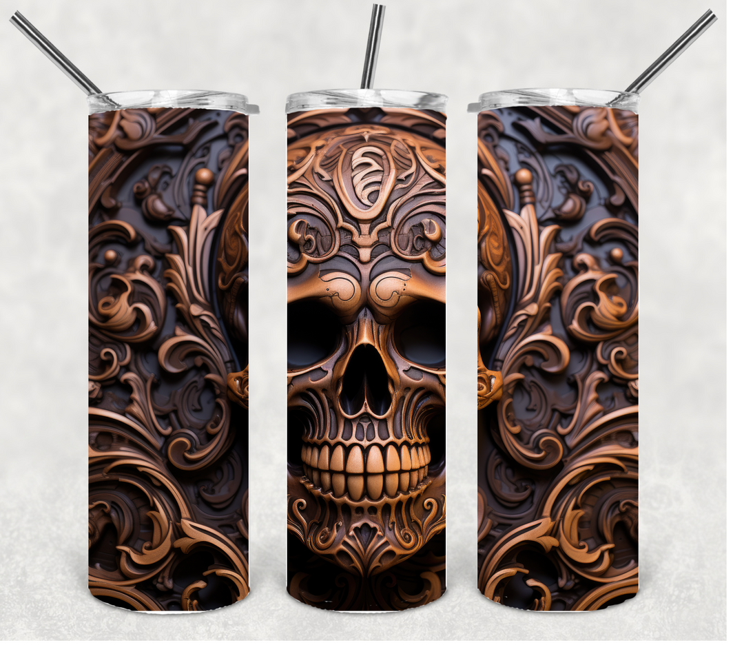 Skull Tumbler, Spooky Halloween Themed Tumbler, 20 oz