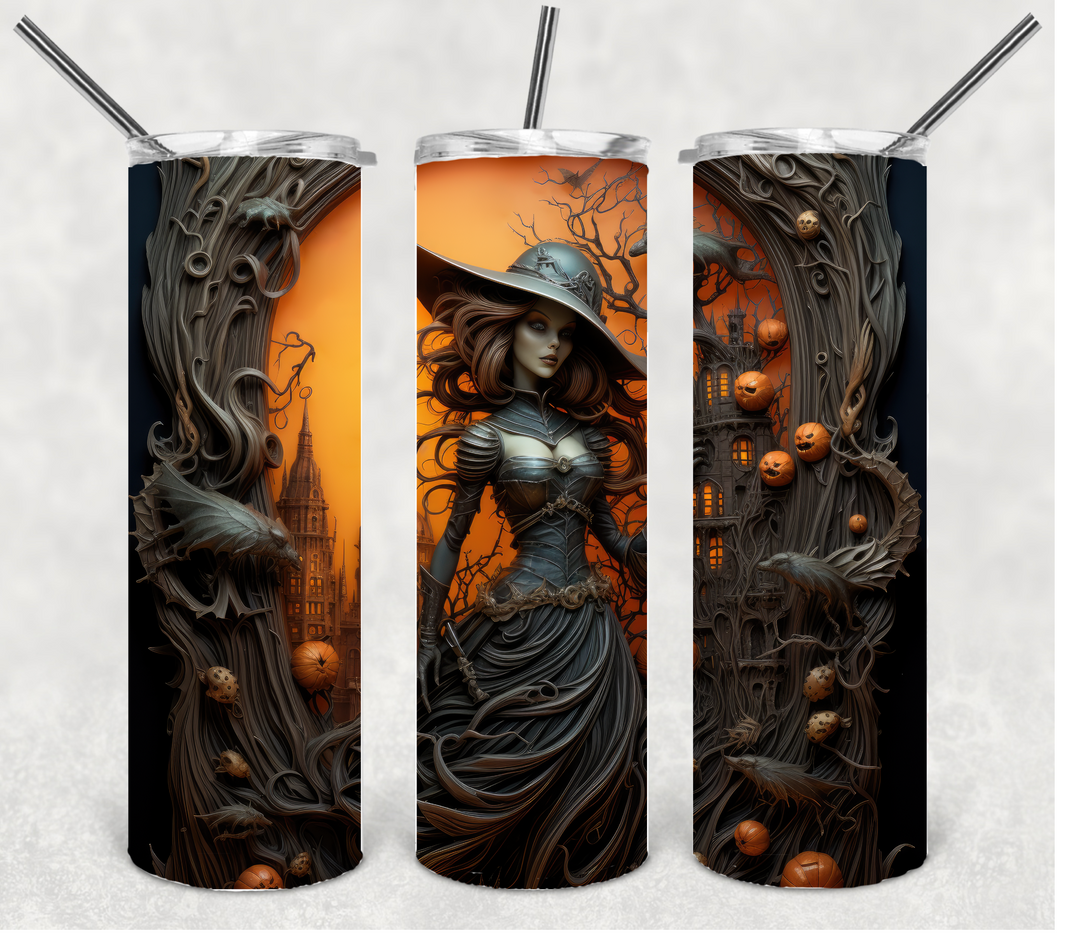Spooky Witch Halloween Themed Tumbler, 20 oz